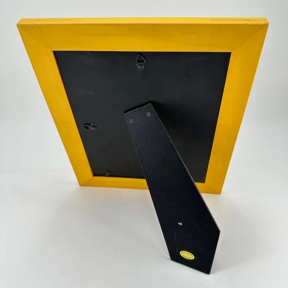Yellow Wood 2-Tone Picture Frame 8x10 Tabletop Wall Mount Bright Home Decor